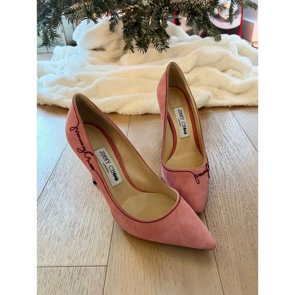 JIMMY CHOO Romy 100 pink suede - Picture 1 of 7
